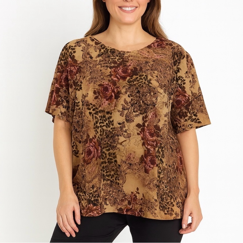 Floral Print Women's Top X-Large